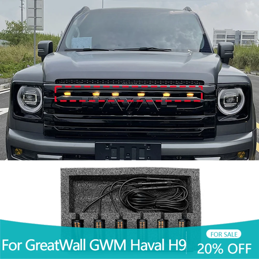 Front Grille Yellow Light Led Daytime Running Lamp Led Warning Lights Off Road Accessories For Great Wall GWM Haval H9 2024 2025