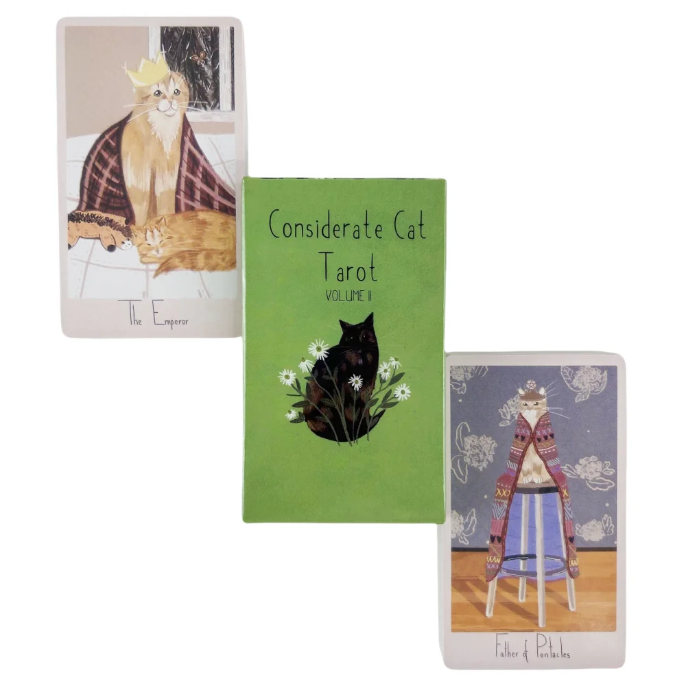 Cat Tarot Cards Game Travel Edition Fortune Telling Divination Fun and Whimsical Design Perfect Gift Ideas Volume Board Deck