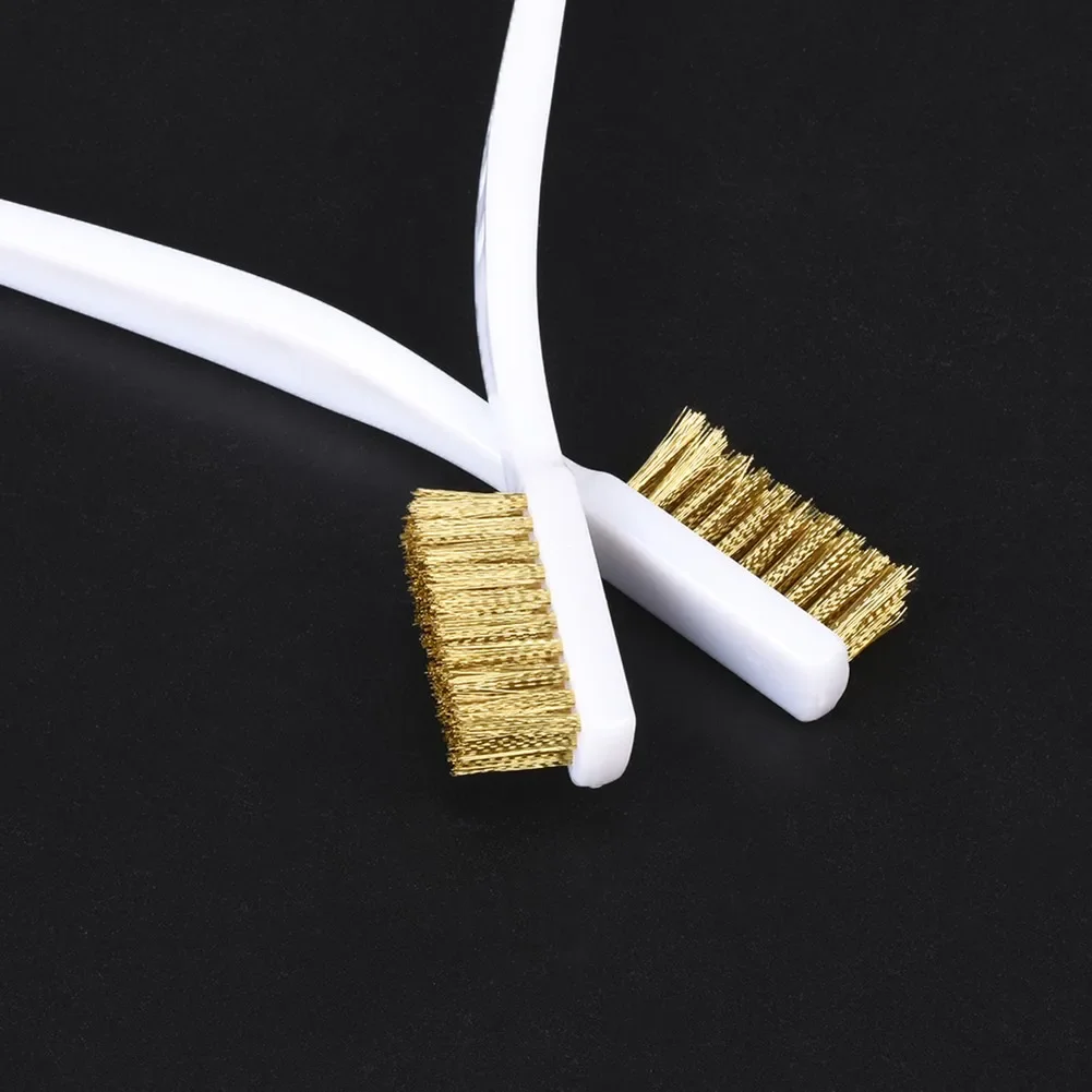 2Pcs 7inch Brass Wire Brush Mini Paint Rust Remover Steel Wire Brushes Industrial Metal Polishing Burring Cleaning Brush