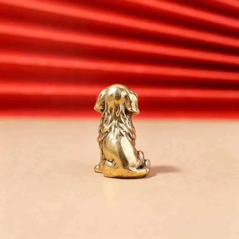 Antikes Kupferornament, reichlichmachender Messinghund, personalisiertes Retro-Sternzeichen-Hund-Ornament, Teetier, Tischdekoration – Detail 13