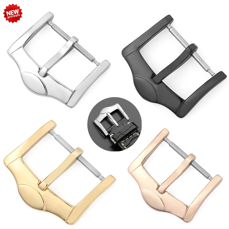 Hebilla de Pin de Metal para correa de reloj, hebilla de correas de reloj de 14/16/18mm, cierre de acero inoxidable, accesorios para reloj, correa de cuero, hebilla de reloj