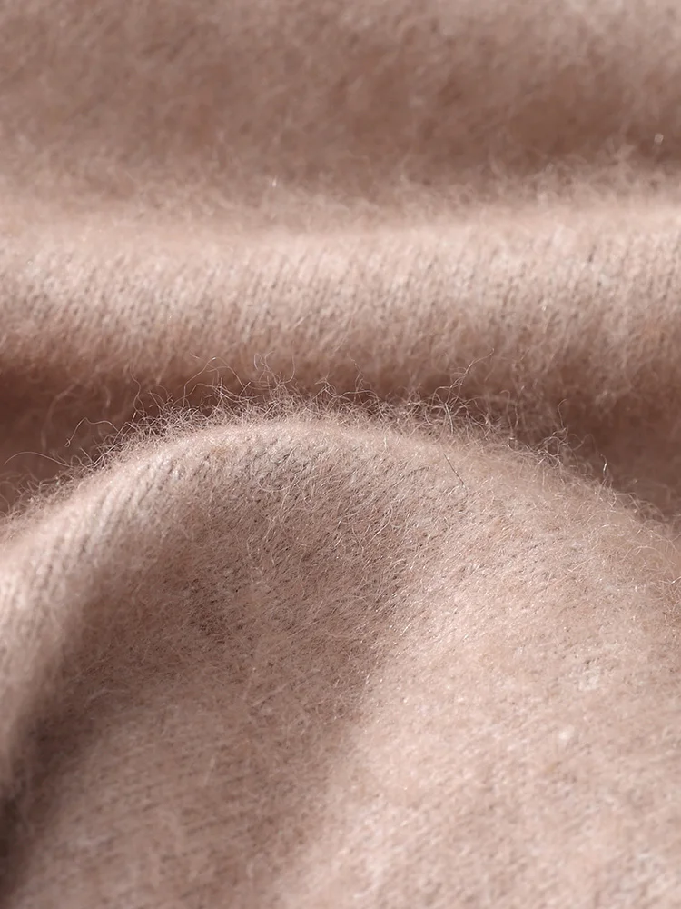 

TLOML New Men's 100% Mink Cashmere Sweater Turn Down Collar Buttons Cardigan Autumn Winter Soft Warm Sweater Casual Comfy Tops