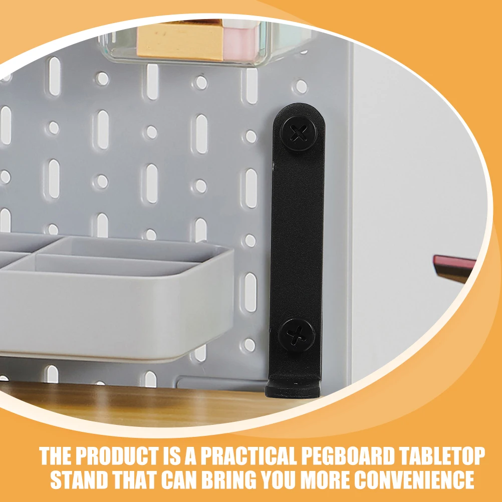 

2pcs White Table Side Connection Brackets Desk Pegboard Panels Strong Iron Durable Coating Easy Install Hardware