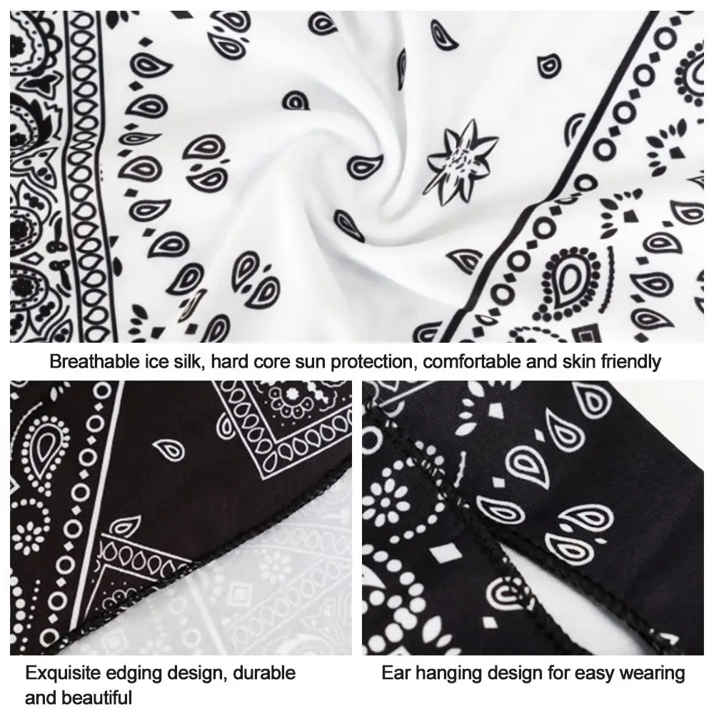 Гетры для лица и шеи, дышащие шелковые банданы, эластичные висячие уши, крутой шарф для лица, шарф для лица, шарф для мужчин и женщин