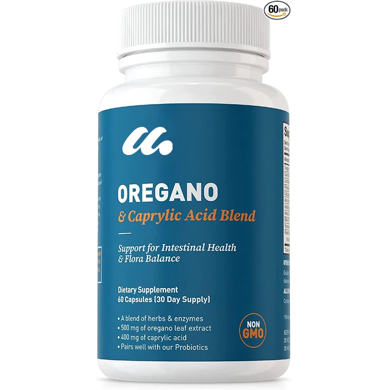 A mixture of cowhide and octanoic acid, a balanced intestinal complex containing herbs and probiotics, 60 capsules