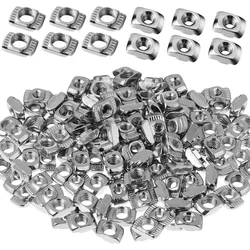 80pcs 2020 Series T Nuts T-Slot Nut Hammer Head Fastener -Plated Carbon Steel Sliding T Nuts for Aluminum Profile (M3, M4, M5)