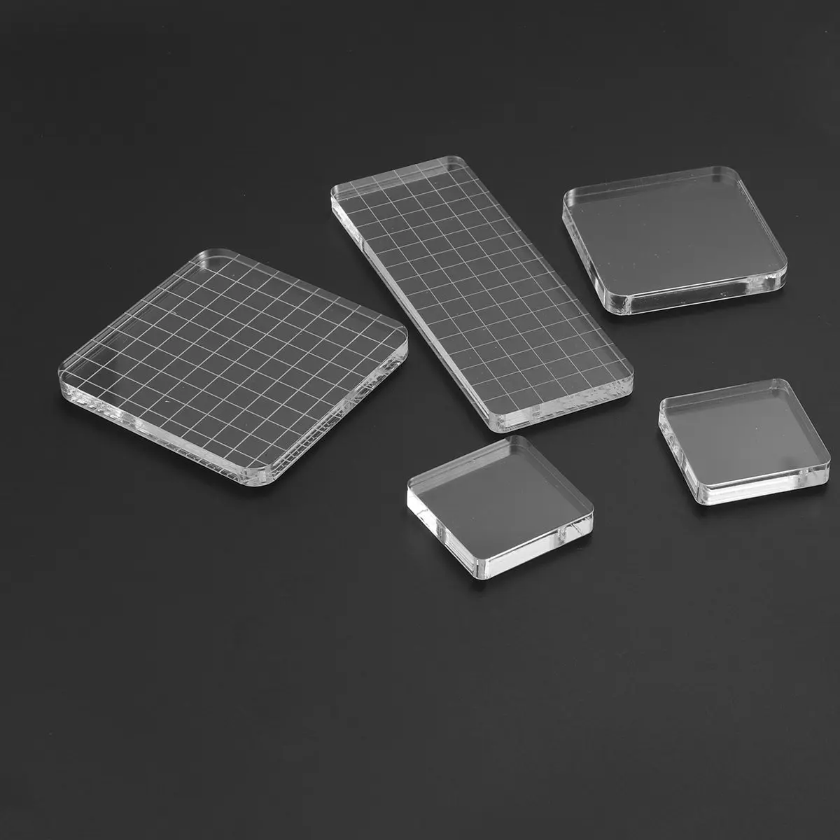 

Набор из 5 прозрачных акриловых блоков для штампов с сеткой, подушечки для штампов для скрапбукинга и изготовления открыток, акриловые блоки-подушечки