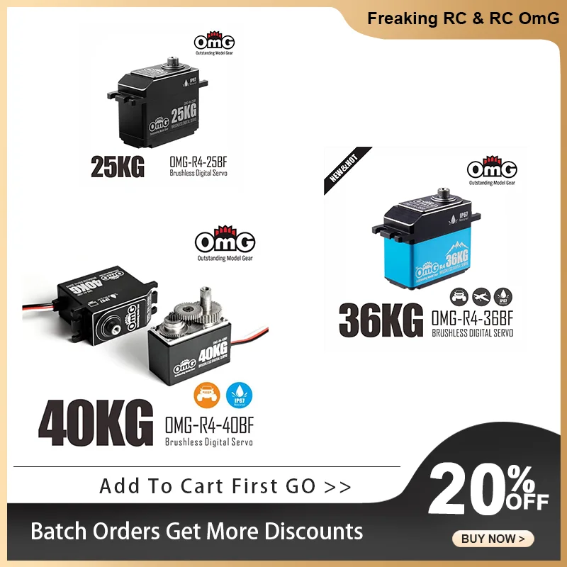 OMG-R4-25BF 35BF 36BF 40BF Programmable Burshless Digital Servo High Voltage 36KG for RC Car