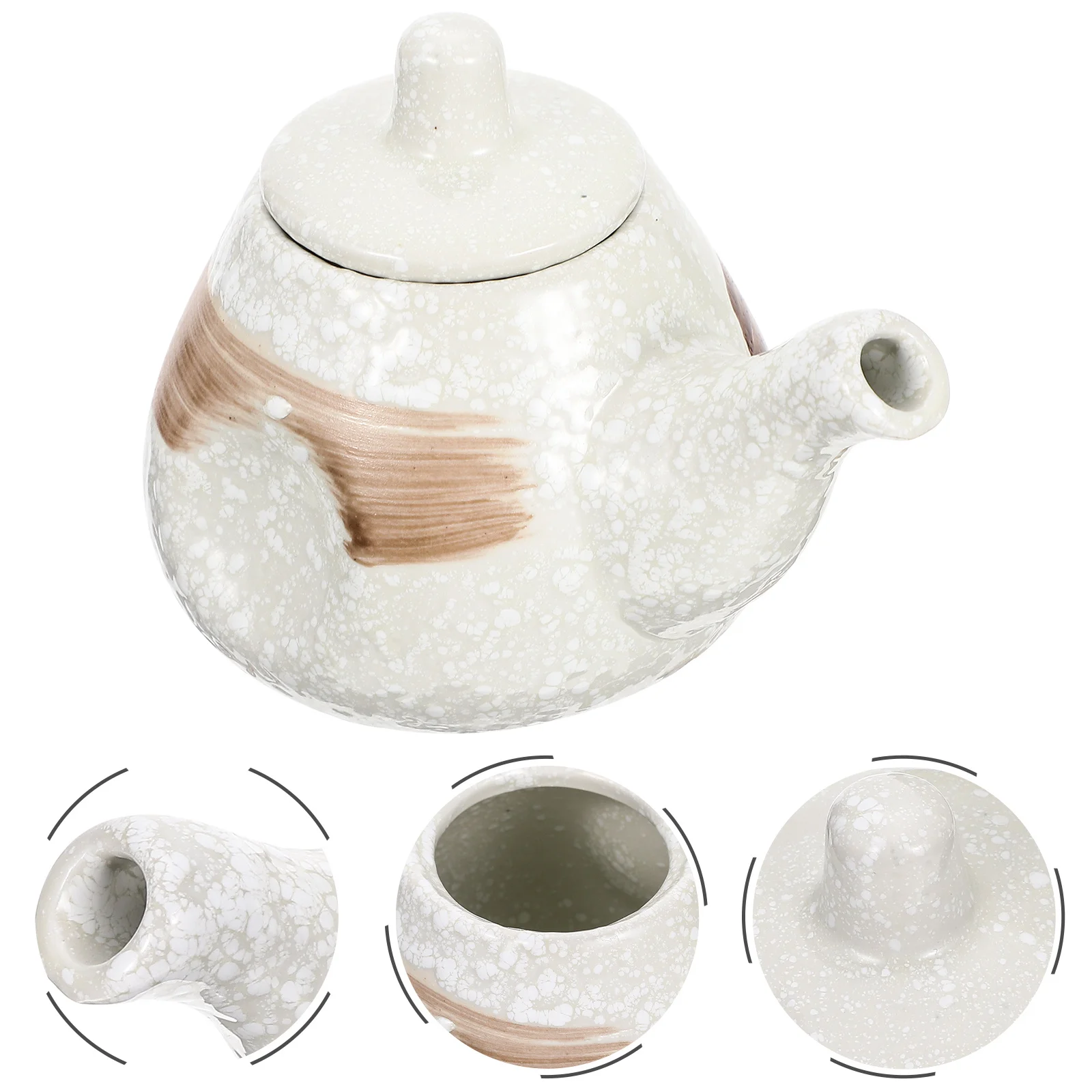 

Food Condiment Dispenser Ceramic Sauce Containers Soy Japanese Lidded Vinegar Seasoning Jars Spice