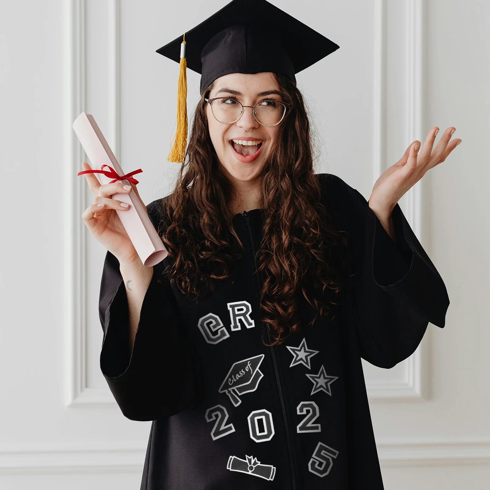 

1 set Embroidery Patches For Clothes 2025 Graduation Season Iron On Diy Fabric Applique Vintage Decorative Patch Backpack Hat