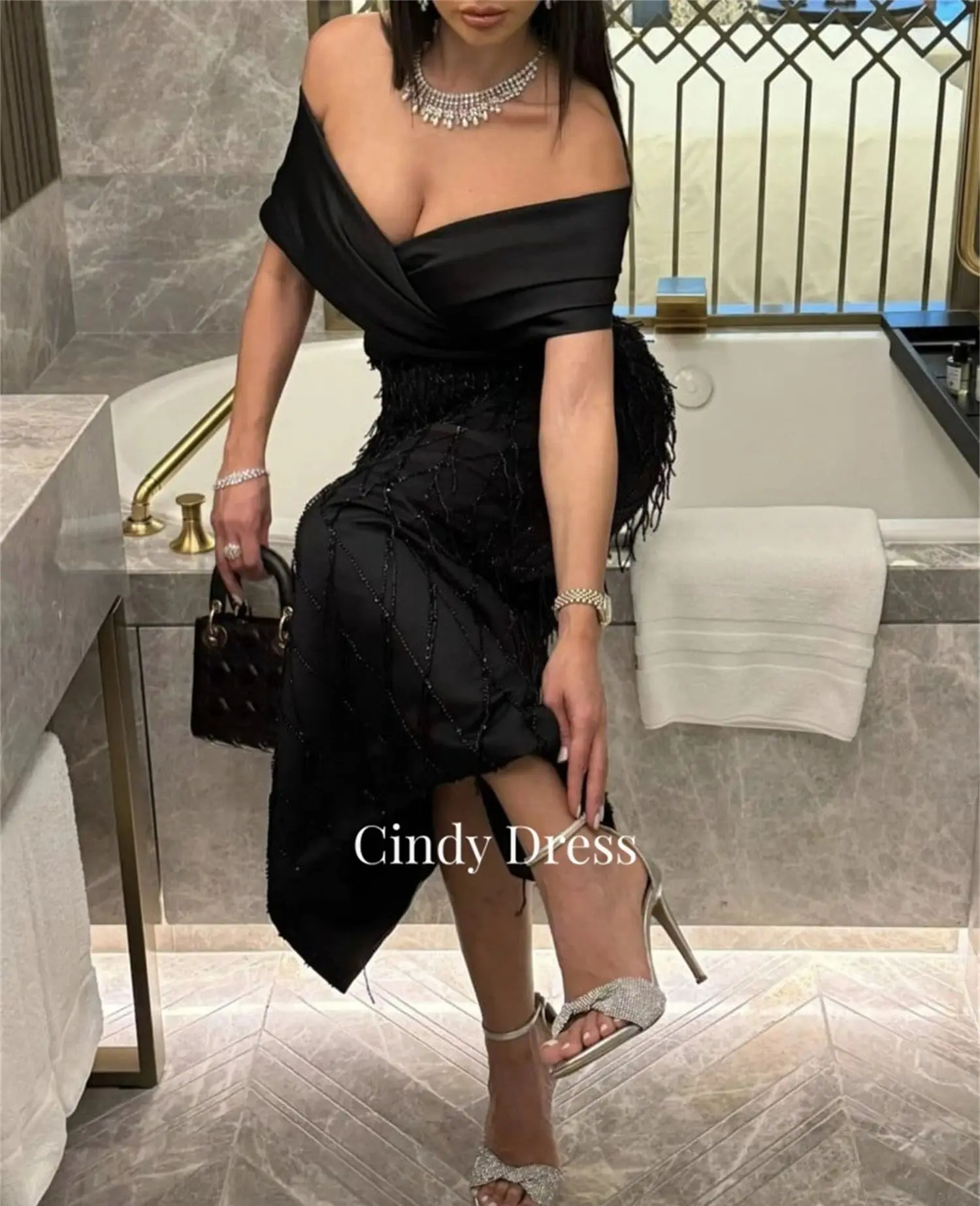 Cindy Abendkleid luxuriöse Satin Grace schwarze Kleider für besondere Ereignisse Kleid Frau elegante Abschluss ball Hochzeiten Party Frauen