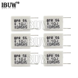 10PCS BPR56 0.01 ~ 0.5 ohm Non-inductive Ceramic Cement Resistor 0.1R 0.15R 0.22R 0.25R 0.33R 0.5R