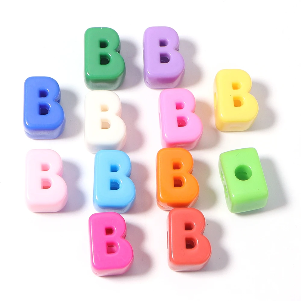 10 Stück/Set farbige Acryl-Alphabetperlen A bis Z Buchstabenperlen mit großem Loch, lose Perlen für DIY Schmuckherstellung, Armband, Schlüsselanhänger, Zubehör – Detail 8