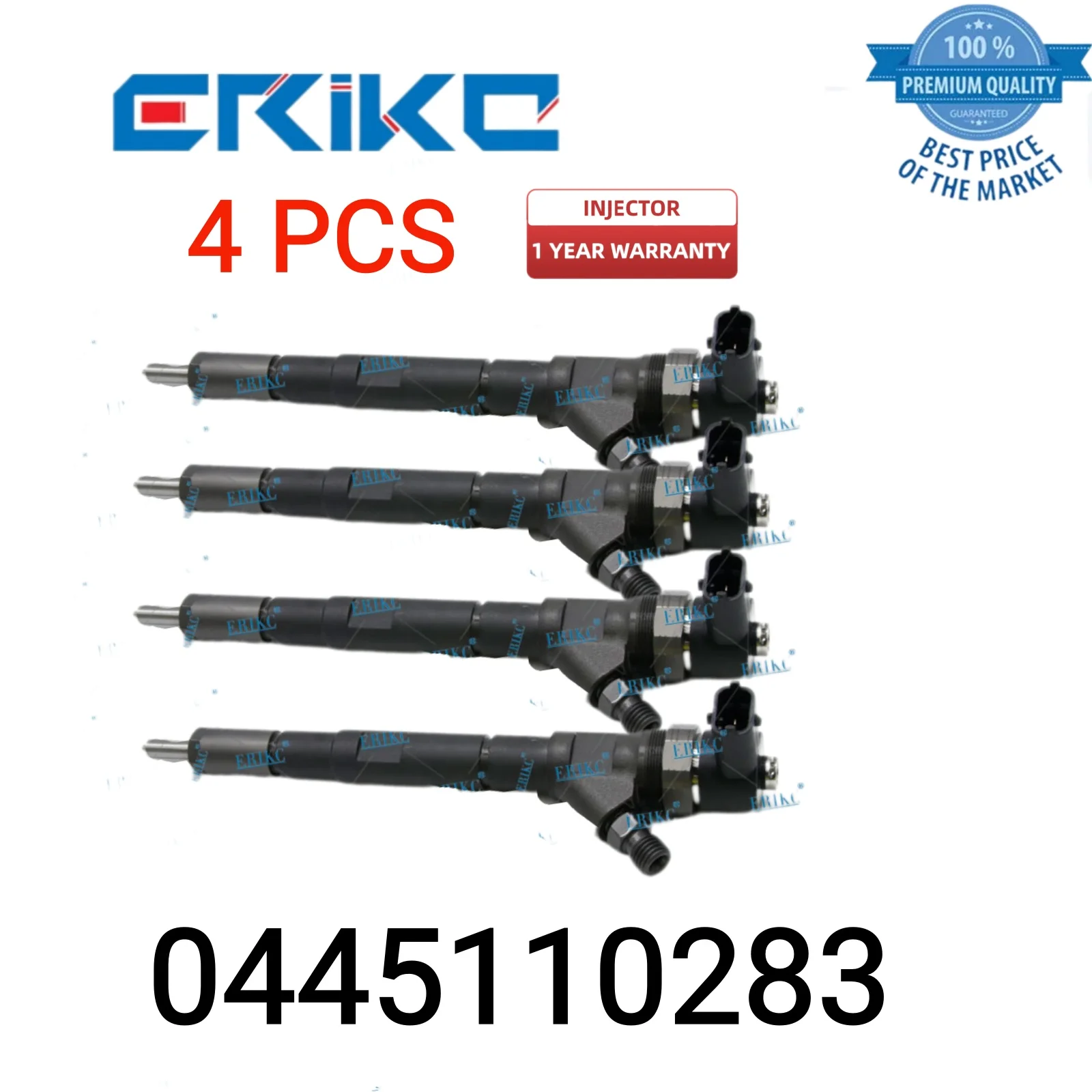 4 PCS 0445110283 Common Rail Spare Parts Injector 0 445 110 283 Original Fuel Injector 0445 110 283 Diesel Injector for HYUNDAI