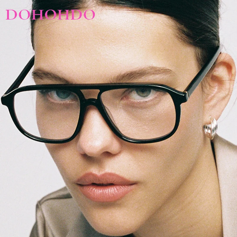 

2026 Vintage Classic Twin Bridge Pilot Glasses Women Trendy Luxury Designer Men Eyewear Frame Outdoor Travel Eyeglasses Unisex