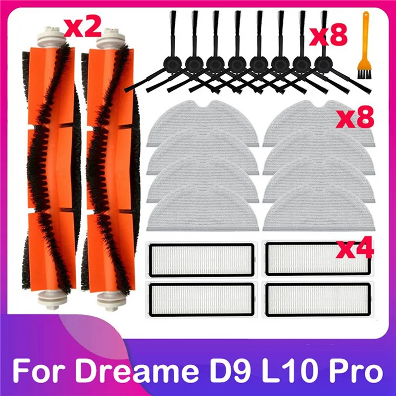 

【A26P】для Dreame D9/9 Max/L10 Pro/Trouver LDS Finder, вакуумные аксессуары, основная боковая щетка, фильтр, швабра, тряпка, мешок для пыли