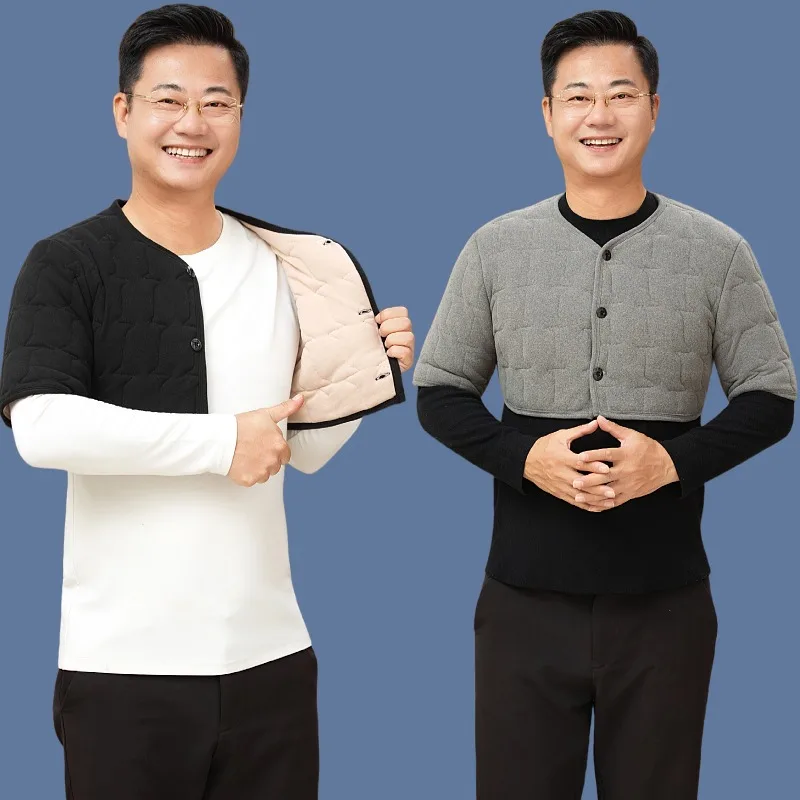 Men's Winter Fleece Lined Shoulder Wrap Warmth Sleeping Shawl Dad's Small Vest Thermal Protection Universal Use Home Care