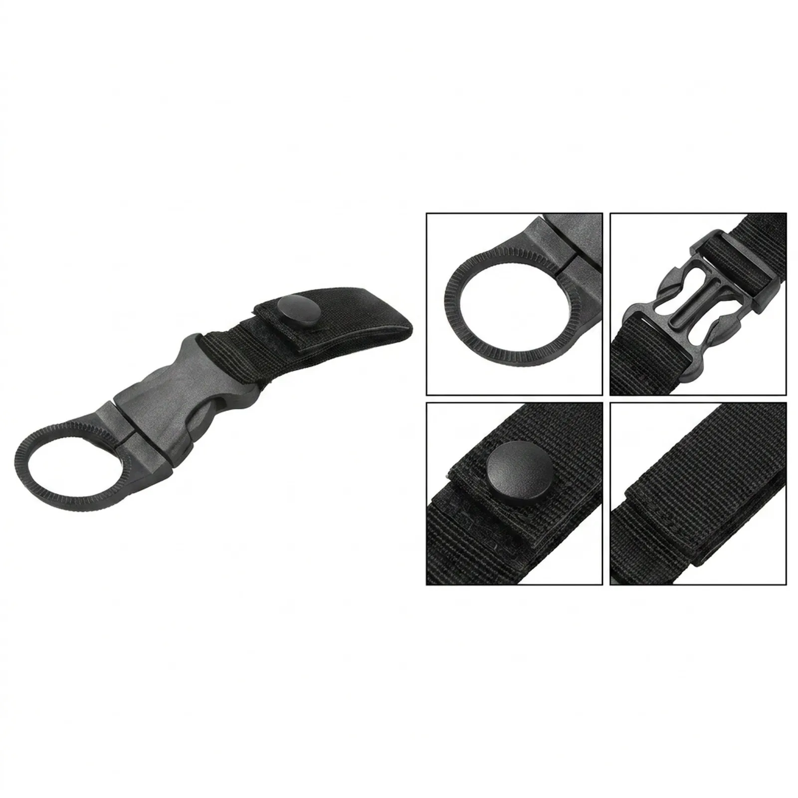 2pc Water Bottle Holder Clip Nylon Webbing Buckle Hook Climbing Waist Belt Tacticals Band Carabiner Keychain Belt Strap