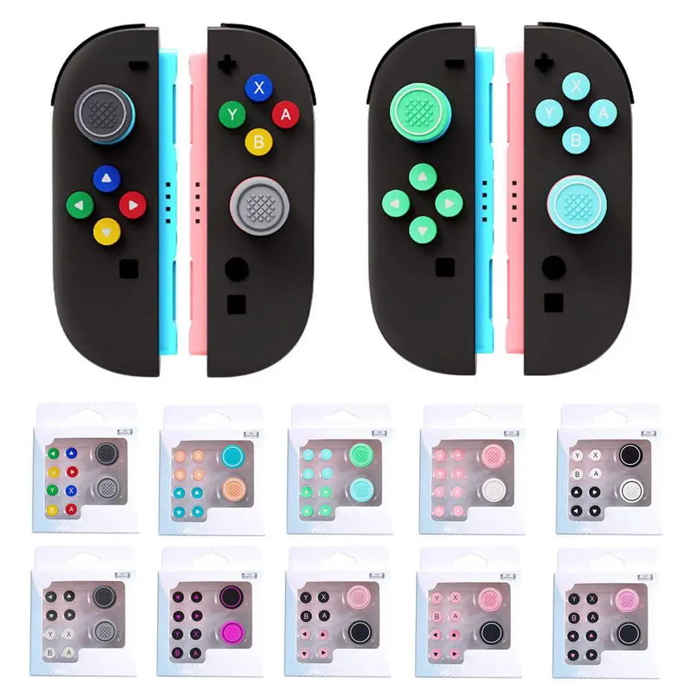 

For Switch 2 Silicone Button Caps Colorful Joystick Thumb Cover For NS2 JoyCon Non-Slip Directional Button Covers Game Accessori