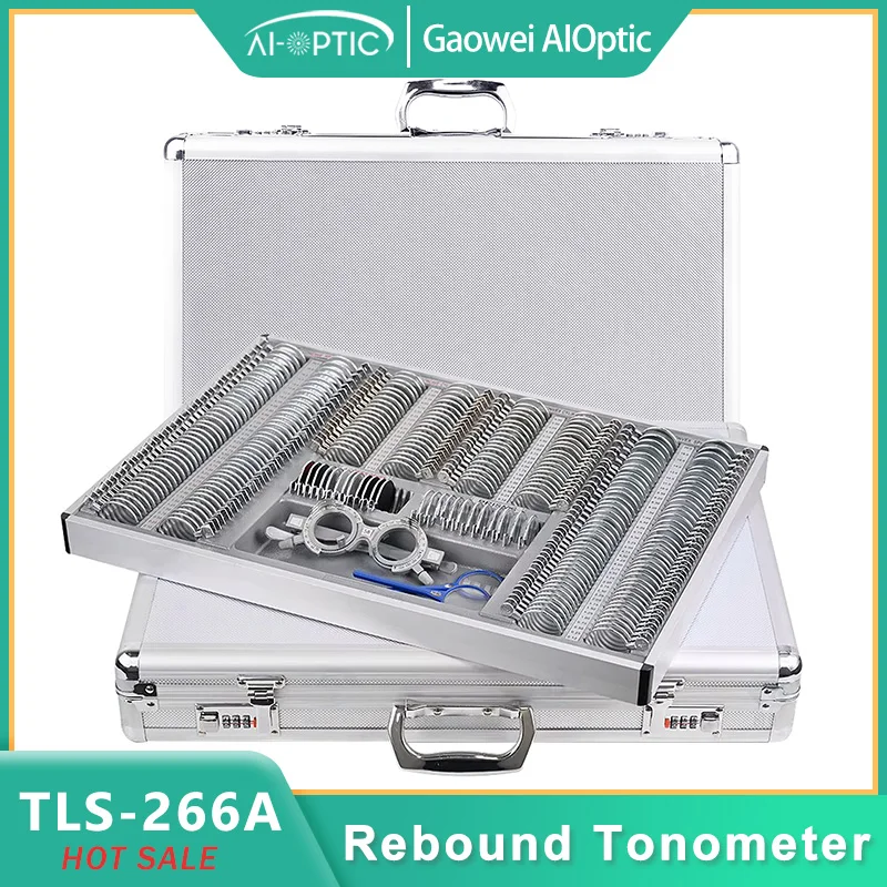 Optometry Test Optical 266 Pieces Trial Lens Set Metal Rim Aluminium Case Adjustable Eye Testing Trial Frame Rings Glasses