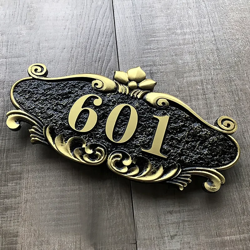 Custom Advertising Outdoor Engraved Metal Plaque Sign Personalized Copper Brass Sculpture Sign Hotel Office Home Room Door
