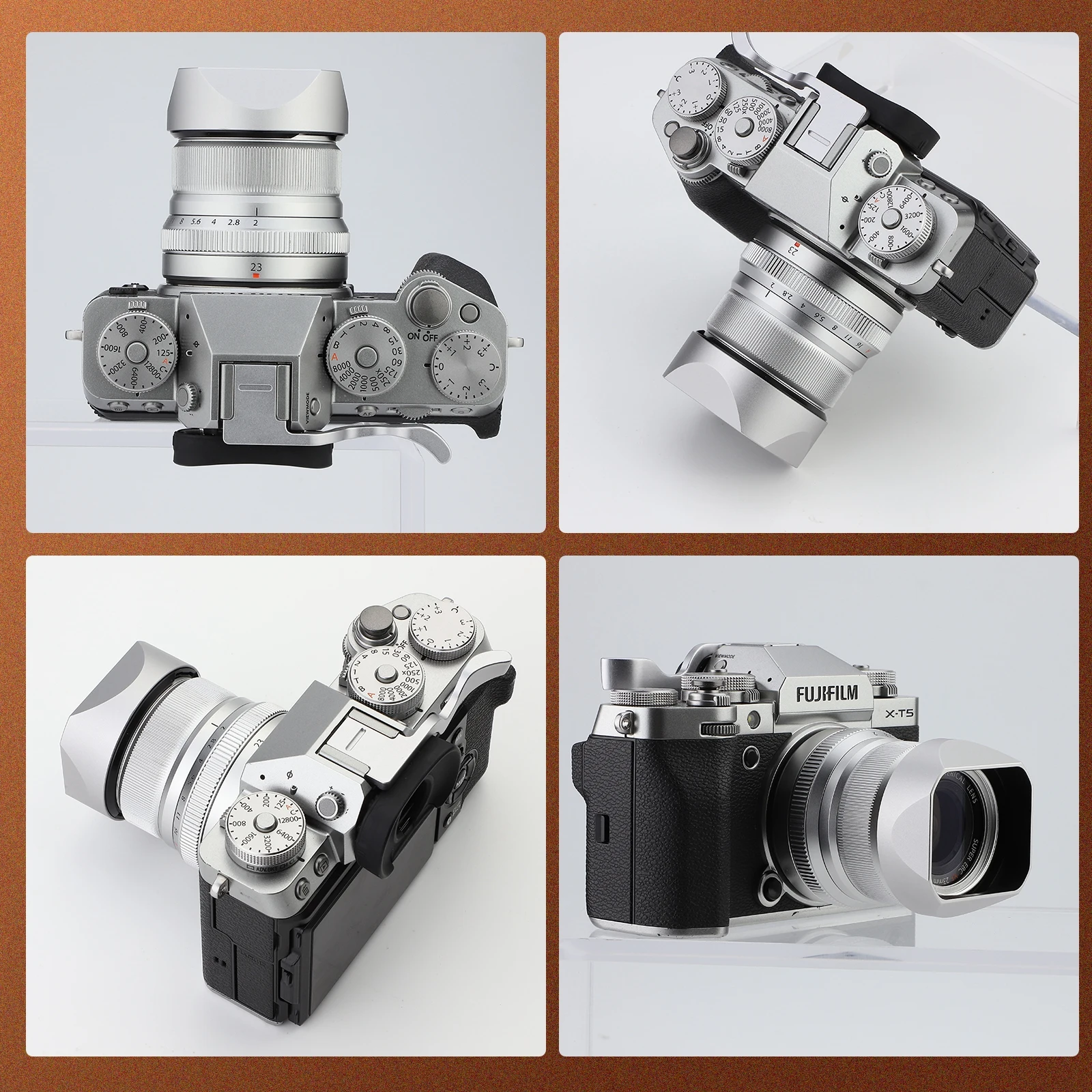 Haoge Bajonett-Vierkant-Gegenlichtblende aus Metall für Fujifilm XF 35mm F2 R WR/XF 23mm F2 R WR/XC 35mm F2 Objektiv mit Kappe Silber LH-35V-S – Detail 9