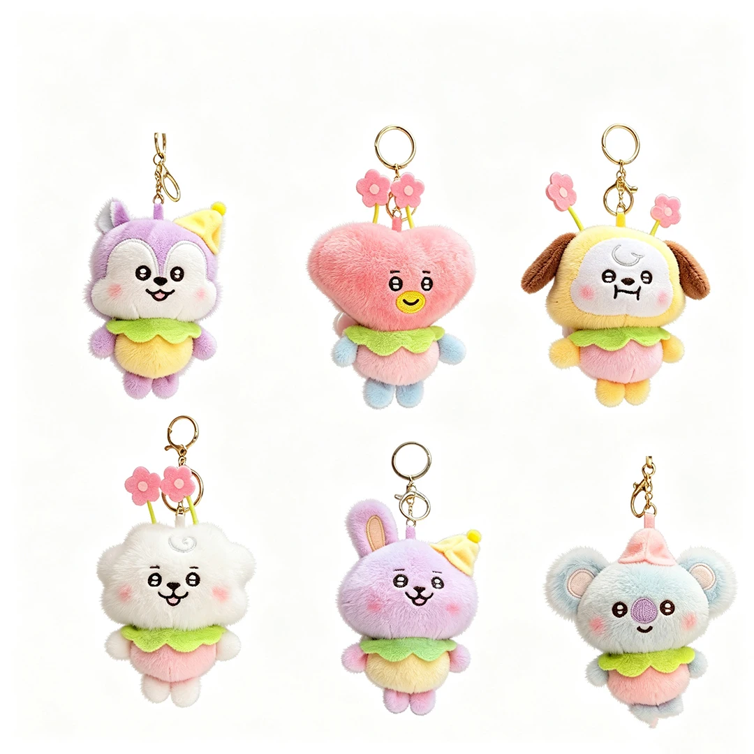 New BT21 Chimmy Cooky koya Shooky Tata Creative Anime Peripheral Cartoon Keychain Personality Cute Backpack Decorat Doll Pendant