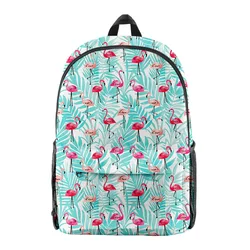 Cartoon Popular Funny Flamingo pupil Bookbag Notebook Backpacks 3D Print Oxford Waterproof Boys/Girls Travel Backpacks