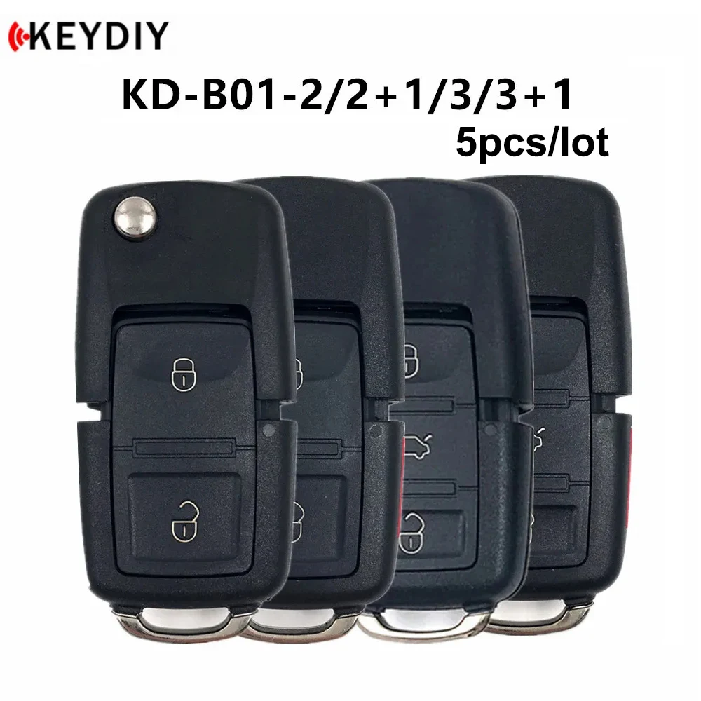 5pcs/lot KEYDIY B01-2 KD900 B Series Remote Control KD B01-2+1/3/3+1 for VW Car Key KD-X2/KD-MAX Key Programmer KDmini