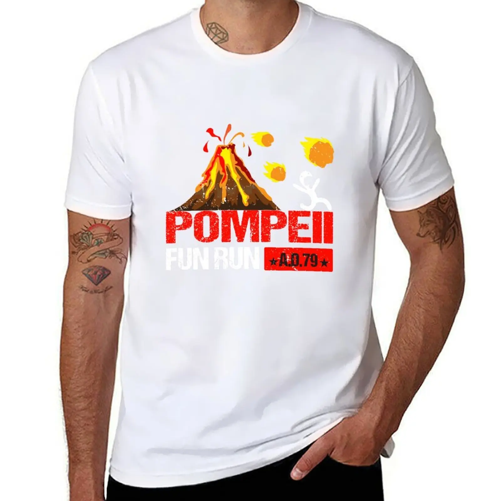

Pompeii Fun Run 79 AD Retro Vintage T-Shirt t shirt for man 100 percent cotton t shirts cotton 100% T-Shirt