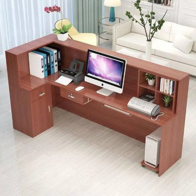 Modern Reception Desk Luxury Front Service Beauty Salon Reception Desk Business Hairdresser Comptoir Caisse Corner Furniture