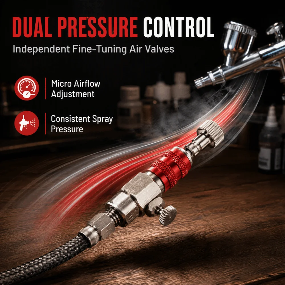 6pcs Quick Release Design Airbrush Quick Release Coupler Automatically Shuts Off Air Flow Airbrush Disconnect Coupler