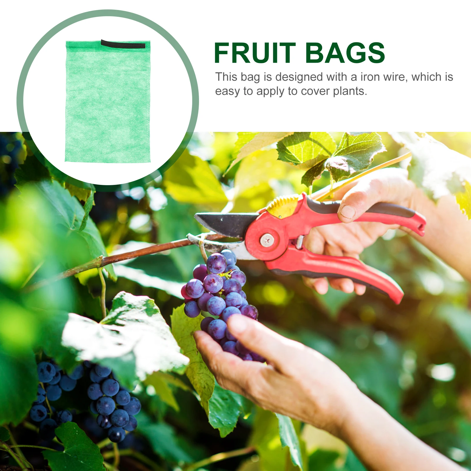 

100pcs Green Breathable Anti Bird Grape Bags 20x30cm Plant Protection Covers Fruit Insects Barrier Mosquito Bag