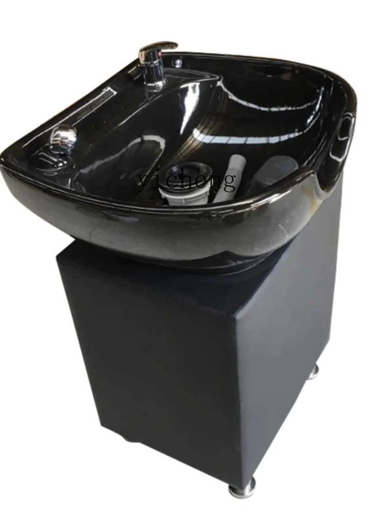 YY Vertical Ceramic Basin Shampoo Chair Hair Salon Barber Shop Sitting Punch Basin Flush Pool