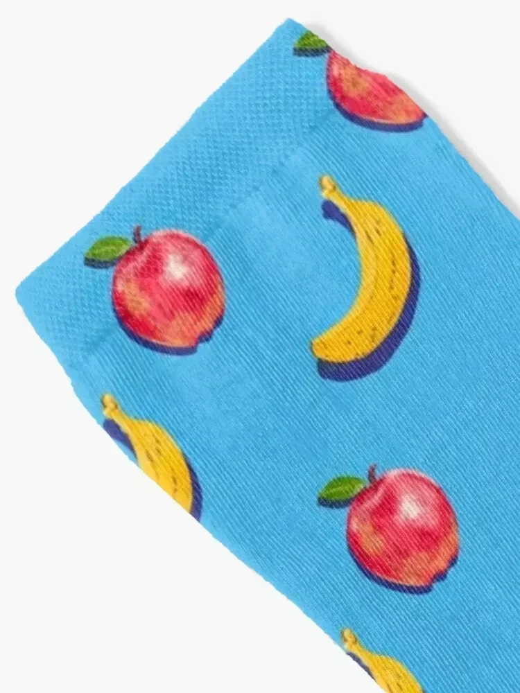 Apples and Bananas (Blue) Socks summer halloween sport Socks Women Men's