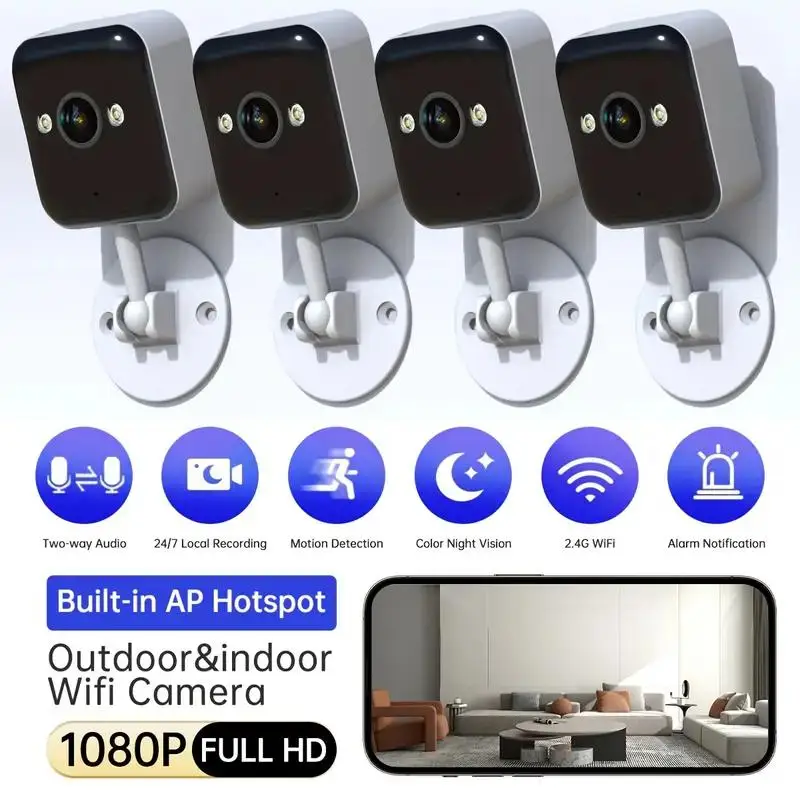 

JOOAN WiFi MINI 1080P FHD Camera, Waterproof Security Surveillance, Can Still Monitor Without Network, Color Night Vision