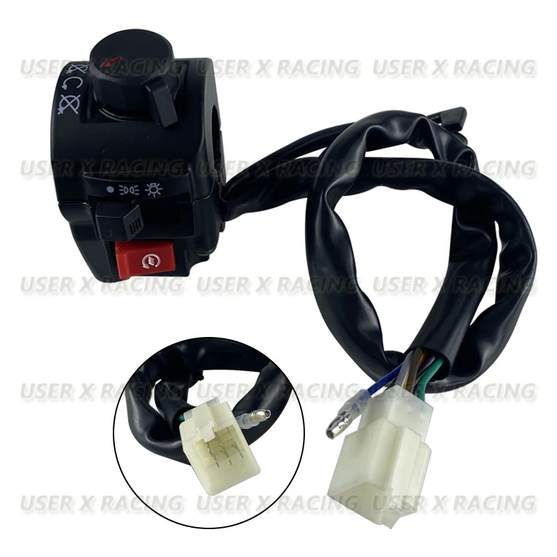 USERX Motorcycle Universal accessories Left and right handlebar horn high and low beam lamp flameout switch assembly