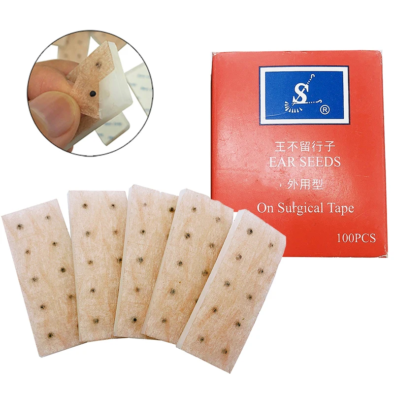 500 Pcs Portable Vaccaria Ear Seeds Sticker Relaxation Massage Therapy Needle Patch Auriculotherapy Vaccaria Weight Loss Slim