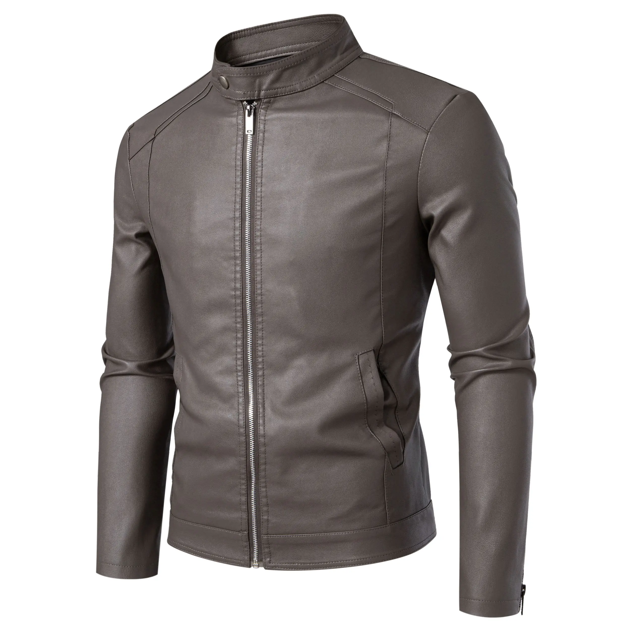 

New Trendy Men's Leather Jacket Loose Fit Pu Leather Coat Men's Korean Slim Fit Trendy Brand Lapel Motorcycle Leather Jacket