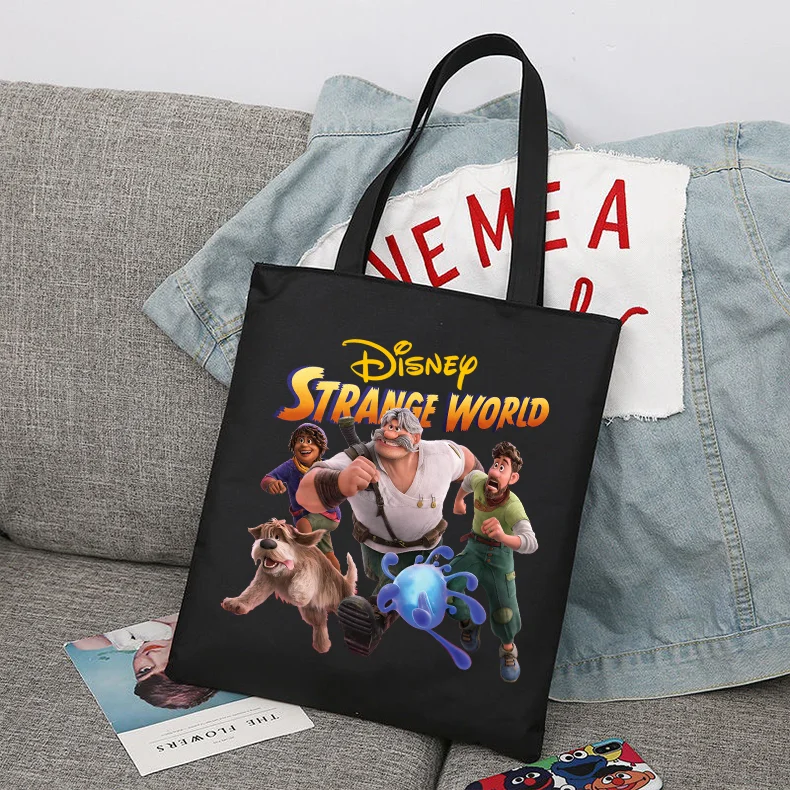 Disney Strange World Foldable Reusable Cloth Shopper Harajuku Bag Student Canvas Tote Bag Shopping Bag Handbag