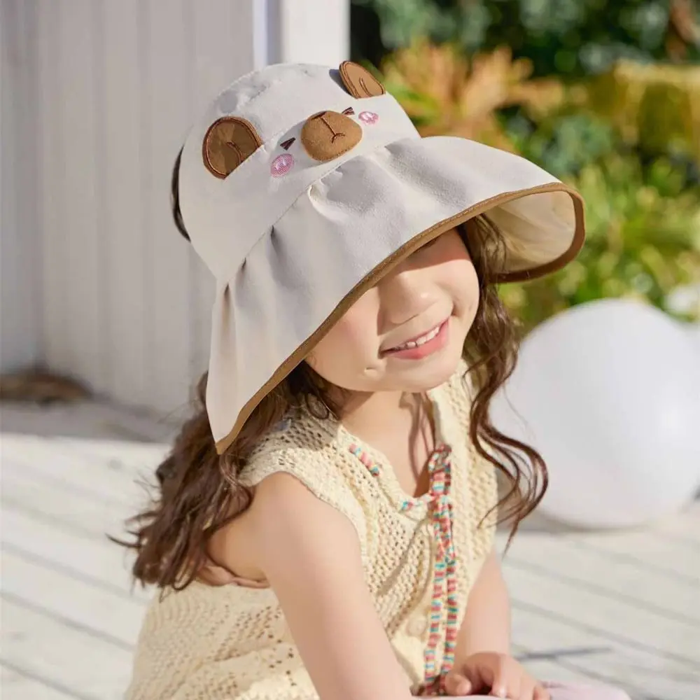 

Корейский стиль, шляпа-ведро с рисунком капибары, однотонная шляпа с затенением, летняя шляпа от солнца, защита от УФ-лучей, быстросохнущая шляпа от солнца