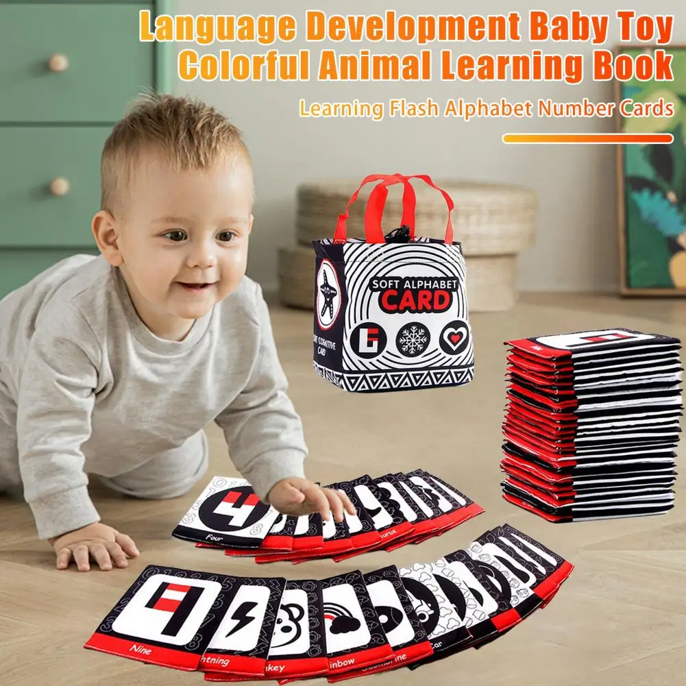 Sorting Skills Educational Book Educational Alphabet Flash Cards Set for Toddlers Visual Learning Toy with Storage Bag for Boys