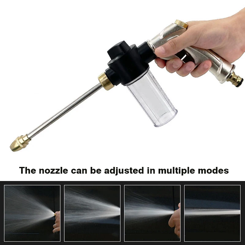 Car Wash Tool High Pressure Sprinkler Metal Hose Foam Sprayer Garden Watering Tool for Car Washing Plants Watering Pets Shower