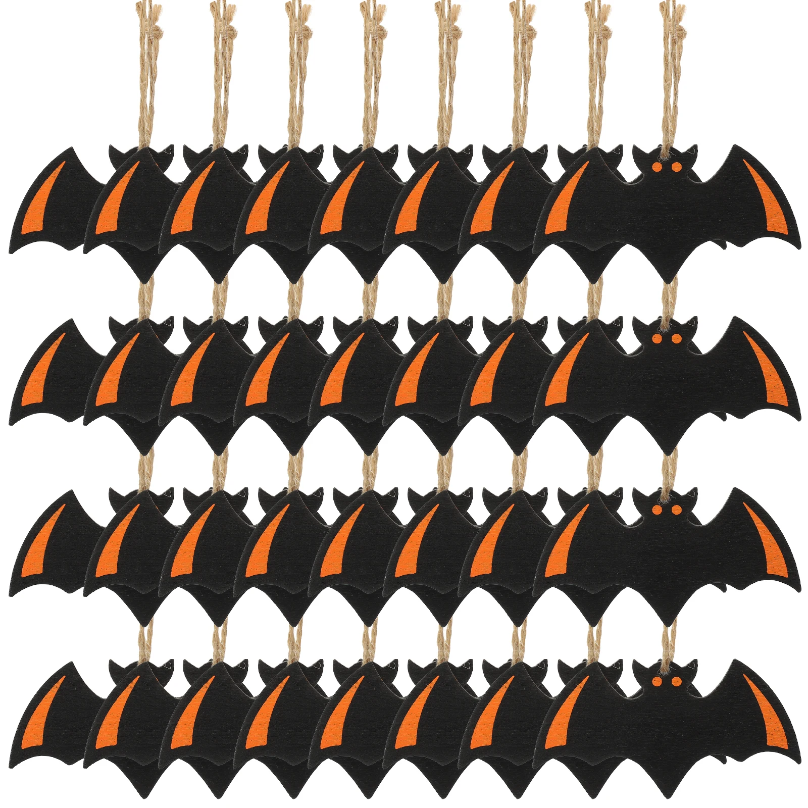 

100 Pcs Bat Decoration Pendant Halloween Decorations Indoor Wooden Craft Vintage Chips Props Hanging Decors