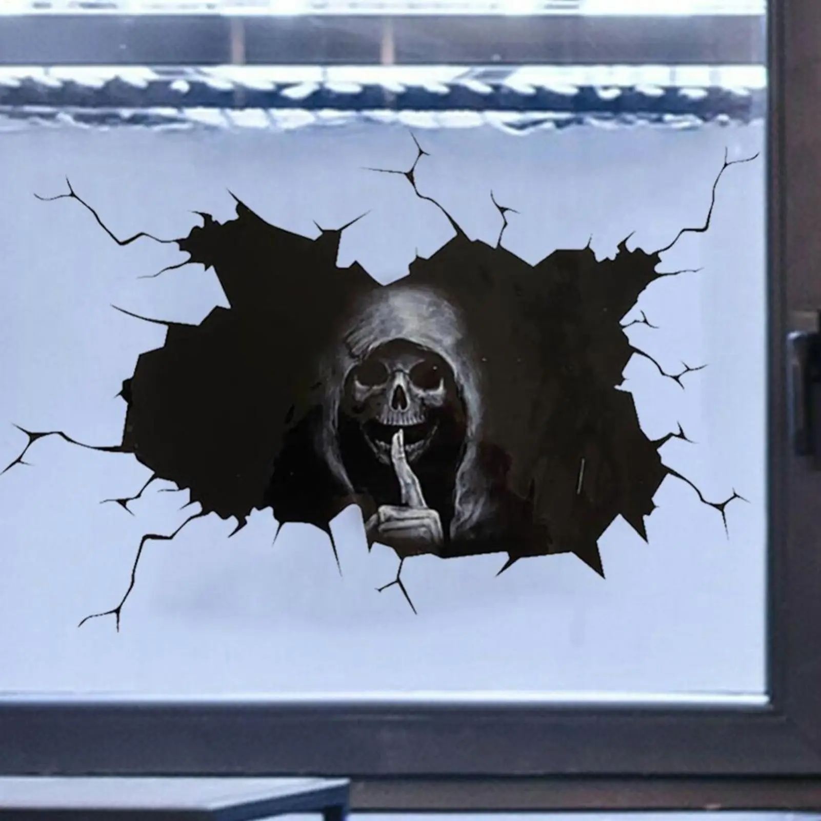 Halloween Skull Car Sticker Decal Rear Window Static Cling Devil Decor For Trunk Scary Spooky Festival Auto Exterior Accessory