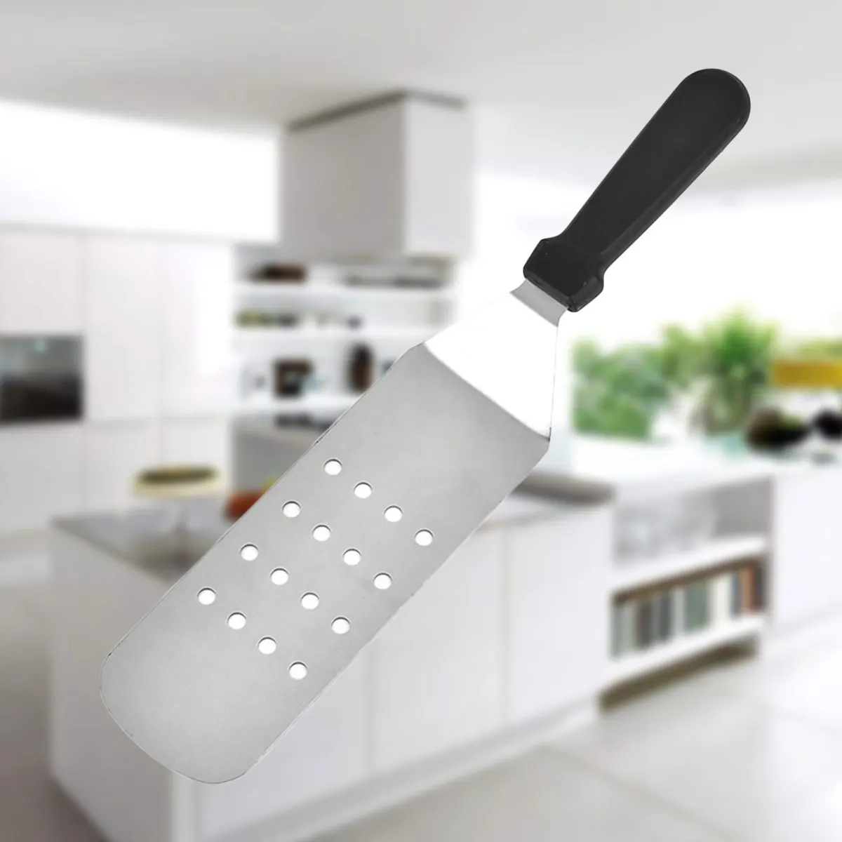 Stainless Steel Slotted Turner Heavy Duty Kitchen Turner Ergonomic Comfort Grip Hanging Storage Ideal for Home Restaurant Buffet