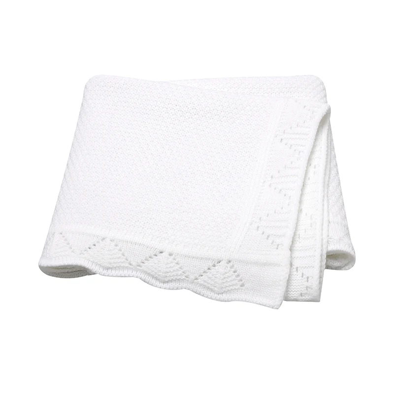 100*80cm Knitted Baby Blankets Breathable Lightweight Newborn Swaddle Receiving Quilt for Infant Boys Girls Toddler Throwing Mat
