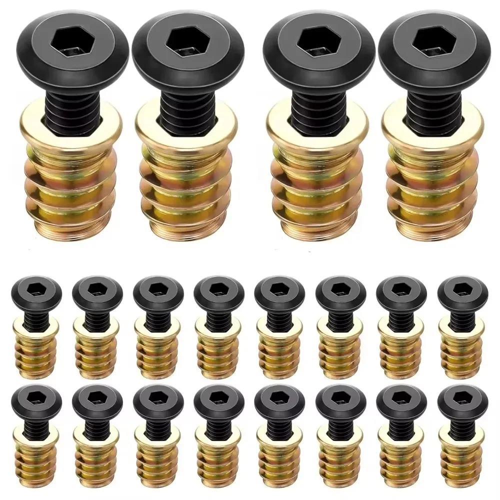 2026 Threaded Inserts for Wood Furniture Screws - 1/4-20 X25/32' Inserts and Bolts-Hexagon Drive - 1/4-20x19/32' Threaded Nuts