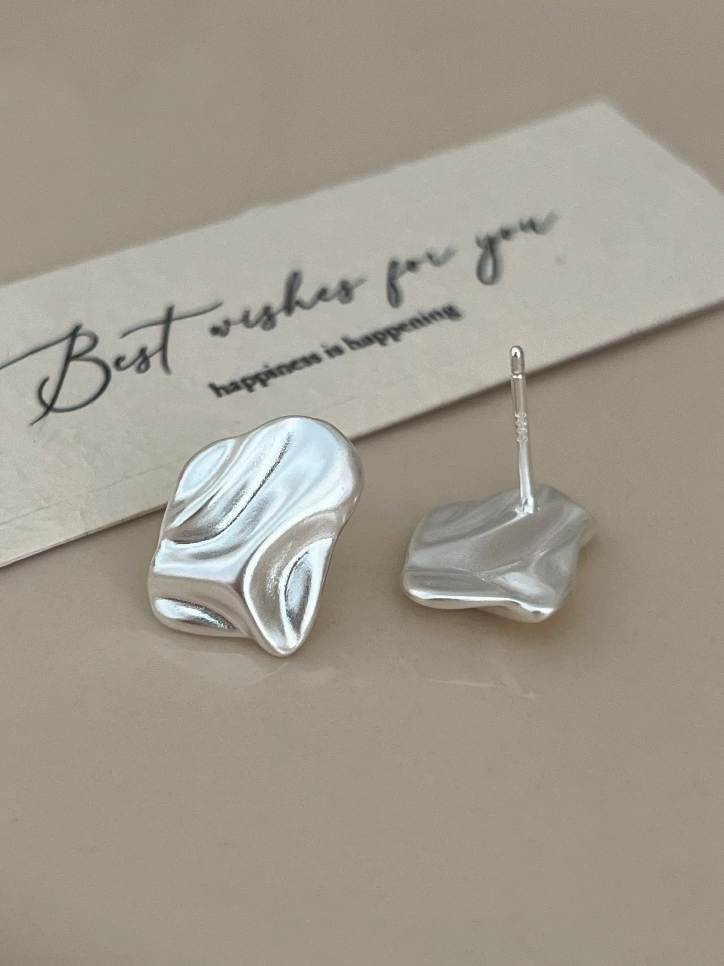 925 Sterling Silber Unregelmäßige Bolzen Ohrring für Frauen Vintage Geknitterte Zuckerguss Punk Rock Schmuck Party Geschenk Dropshipping – Detail 9