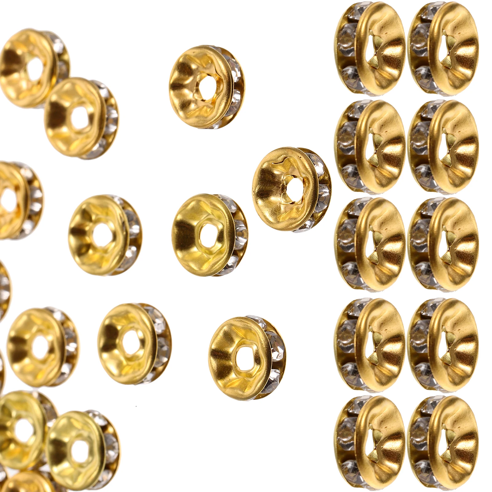 

100 Pcs Rhinestone Spacer Craft DIY H crafted Jewelry Making Accessories Alloy Beads Portable Lightweight Bracelet Supplies
